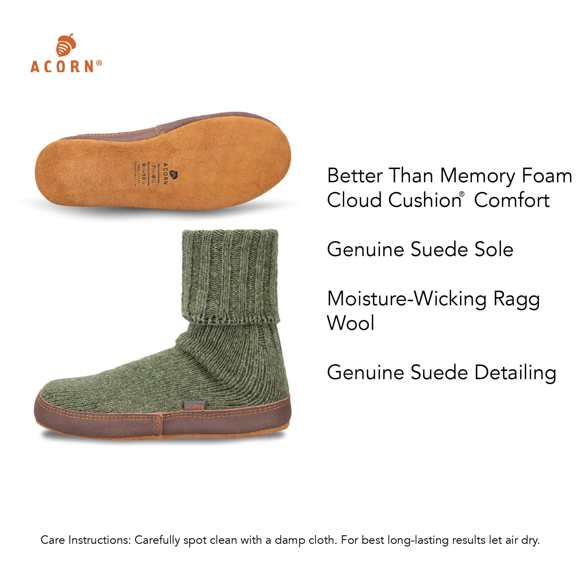 Men's and Women's Original Slipper Sock - Comfortable Men's and Women's Slipper Sock with Cloud-Like Feel, Soft and Moisture Wicking Crew Length, Genuine Suede Sole