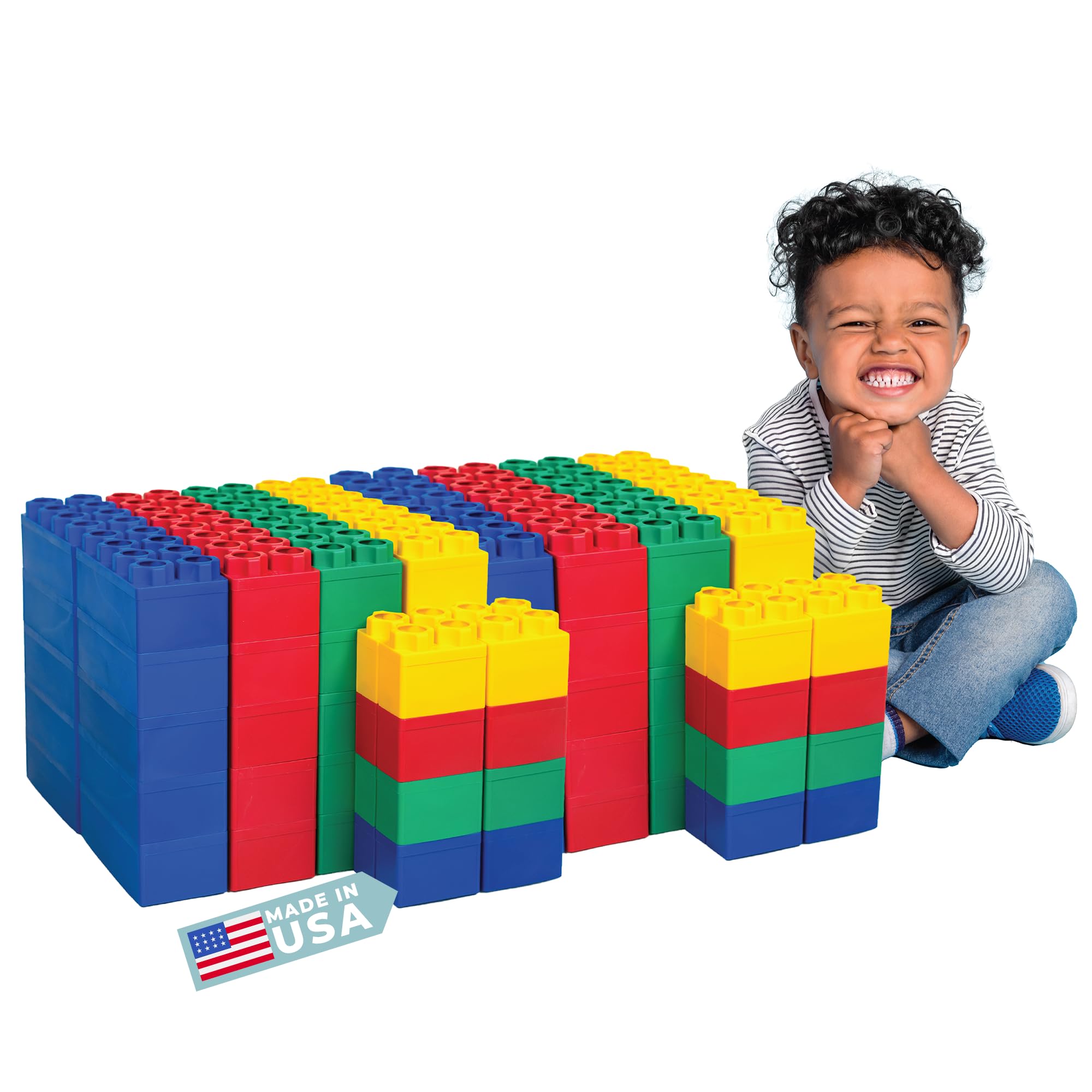BiggoBlocks Large Building Blocks for Kids Ages 3-8 – 288 Piece Mega Set – Indoor & Outdoor STEM Toy for Boys & Girls