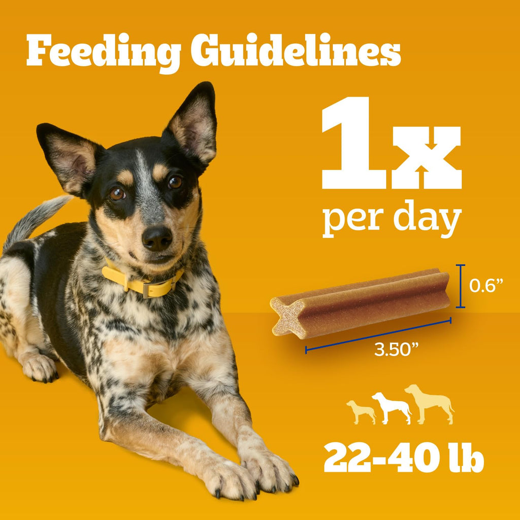 Pedigree Dentastix Small & Medium Breed Dog Treats, Original with Real Chicken, Dog Dental Treats, 13.9 oz. Bag (25 Treats Total)