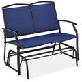 Best Choice Products 2-Person Outdoor Patio Swing Glider Steel Bench Loveseat Rocker for Deck, Porch w/Textilene Fabric, Steel Frame - Black