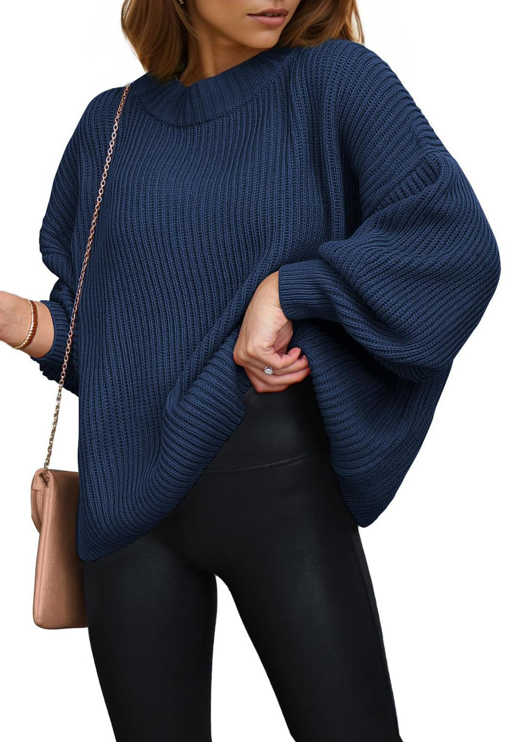 PRETTYGARDEN Womens Sweaters Spring 2026 Oversized Chunky Knitted Pullover Sweater Casual Long Sleeve Crewneck Cute Sweaters