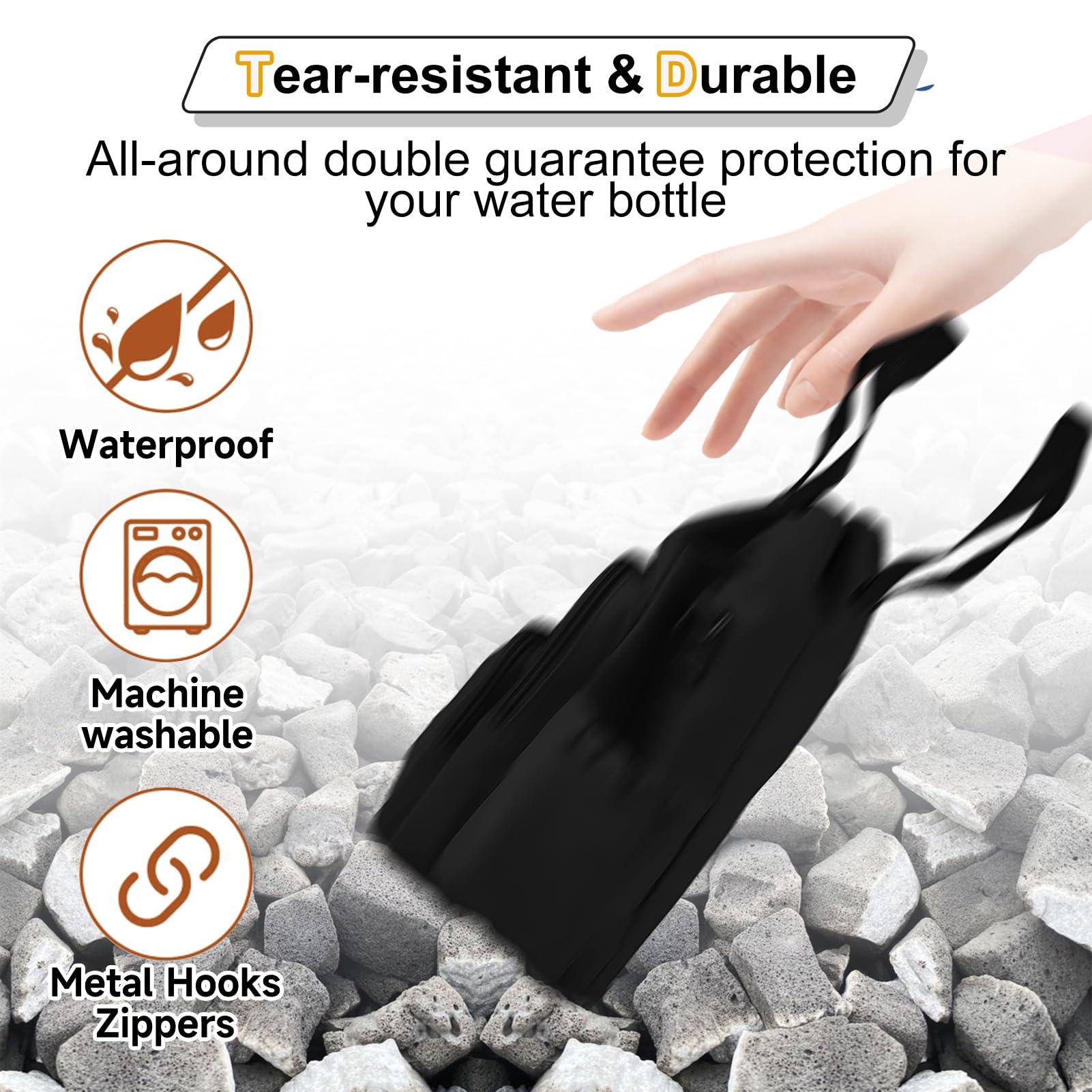 Water Bottle Holder with Strap, 32oz 40oz Insulated Crossbody Water Bottle Carrier Sling Bag with Phone Pocket for Walking/Hiking/Travel/Gym