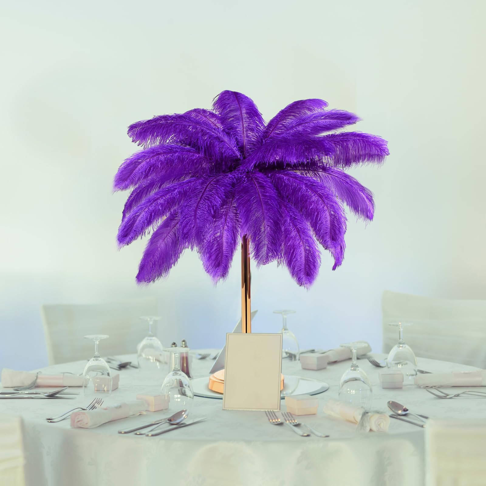 Retrowavy 50 Pcs 14-16 Inches Large Natural Ostrich Feathers Bulk for Centerpieces for Wedding Party Centerpieces Home Decoration Flower Arrangement (Black)
