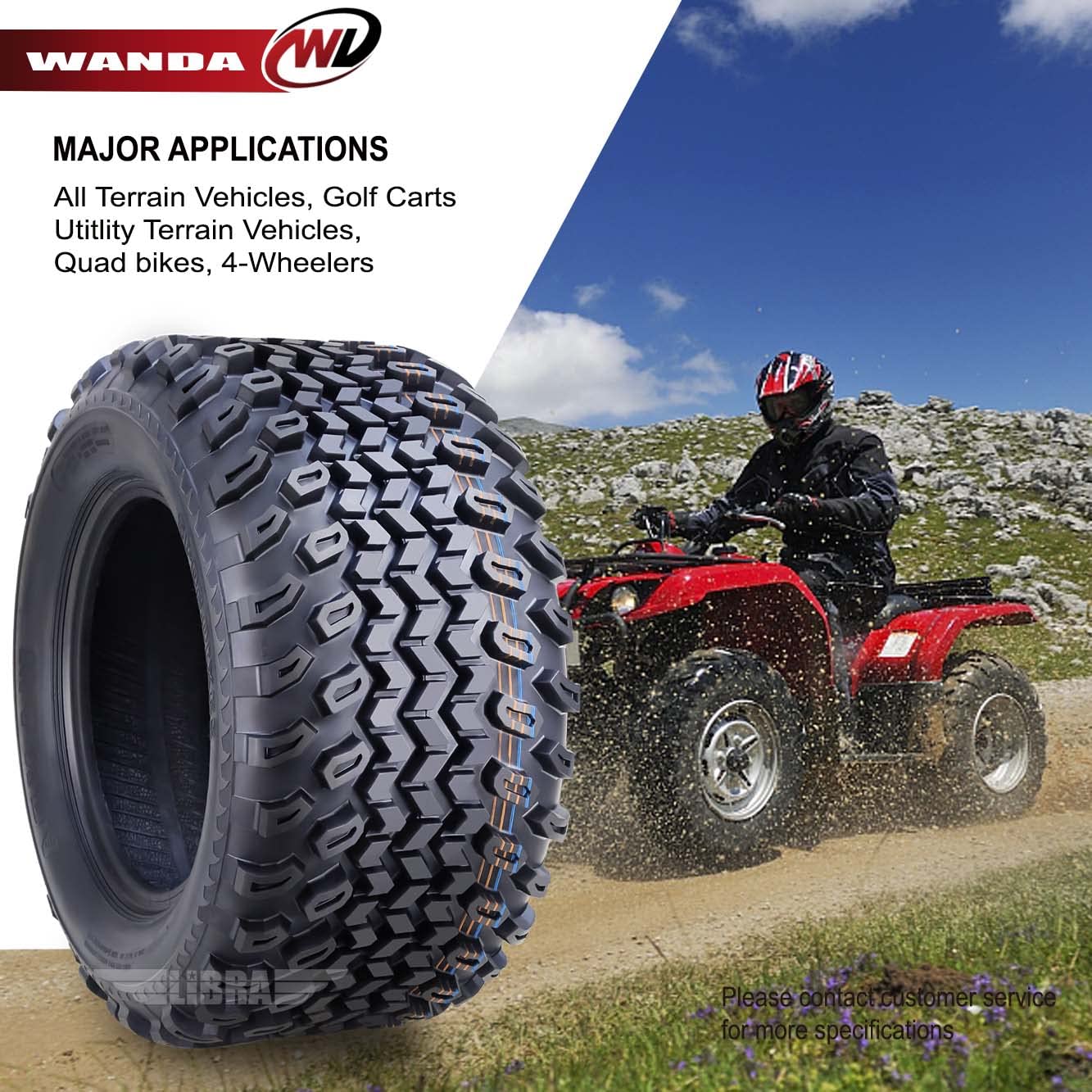 WANDA 18X9-10 Golf Cart ATV Tires 4 Ply 18X9x10 -Set 4-14050