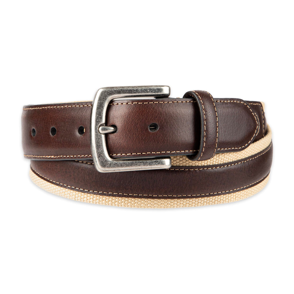 Columbia Men's Leather Casual Belt Tan & Brown Classic Style for Everyday Wear