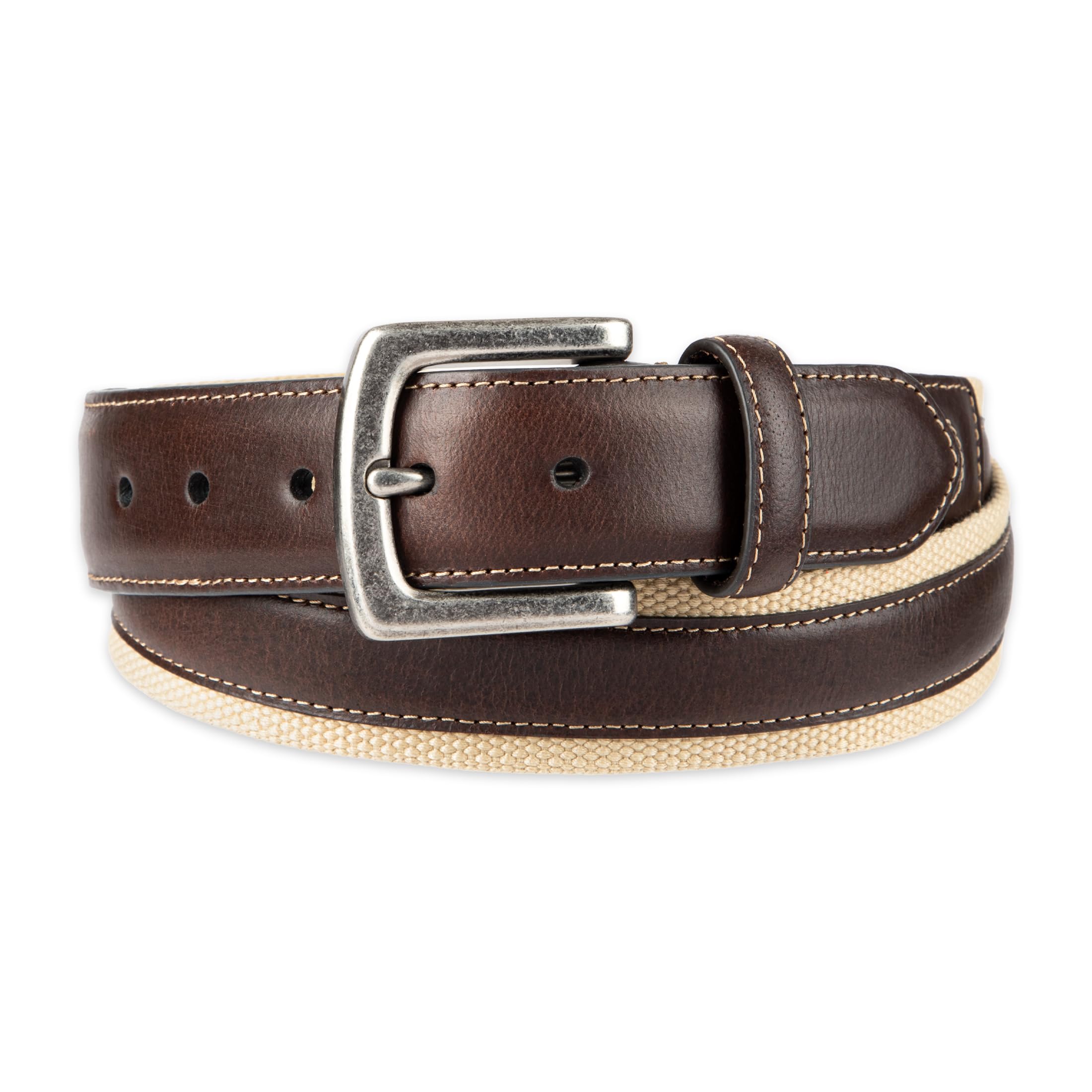 Columbia Men's Leather Casual Belt Tan & Brown Classic Style for Everyday Wear