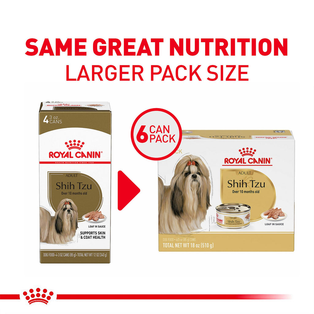 Royal Canin Breed Health Nutrition Shih Tzu Adult Loaf in Sauce Dog Food, 3 oz (Pack of 6)