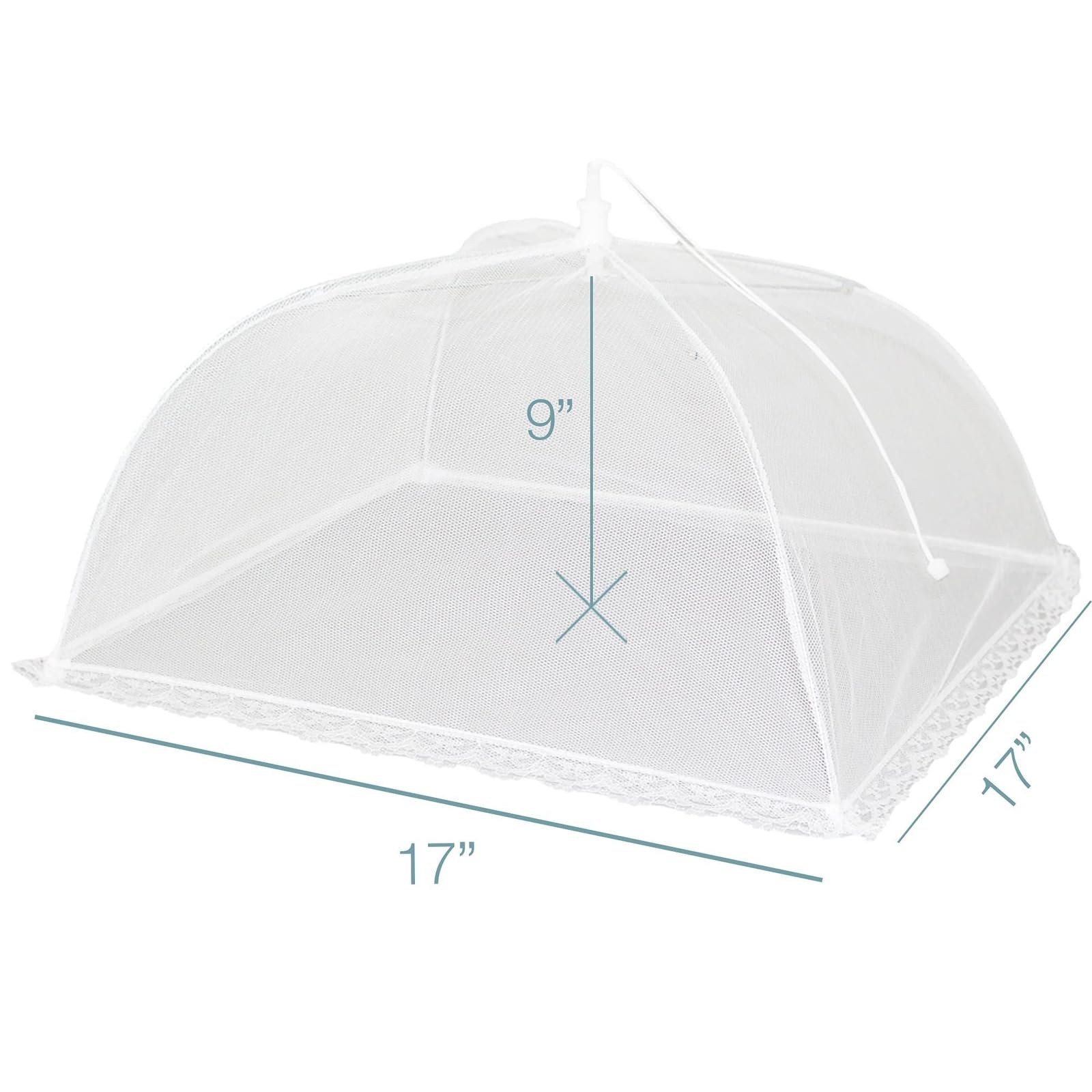 Simply Genius Mesh Food Covers - 12-Pack, 17in x 17in, White - Outdoor Kitchen & Picnic Accessories - Hosting Essentials for Glamping & Tailgating