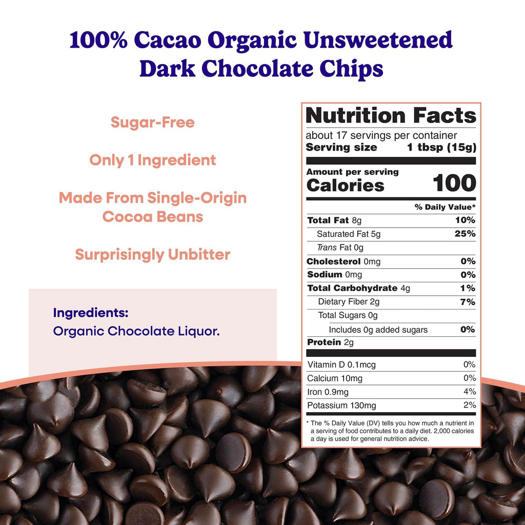 Pascha Organic 70% Cacao Baking Chips - Bittersweet Dark Chocolate with Coconut Sugar - Vegan, Non-GMO, Rainforest Alliance Certified - Allergen-Free (Pack of 8)