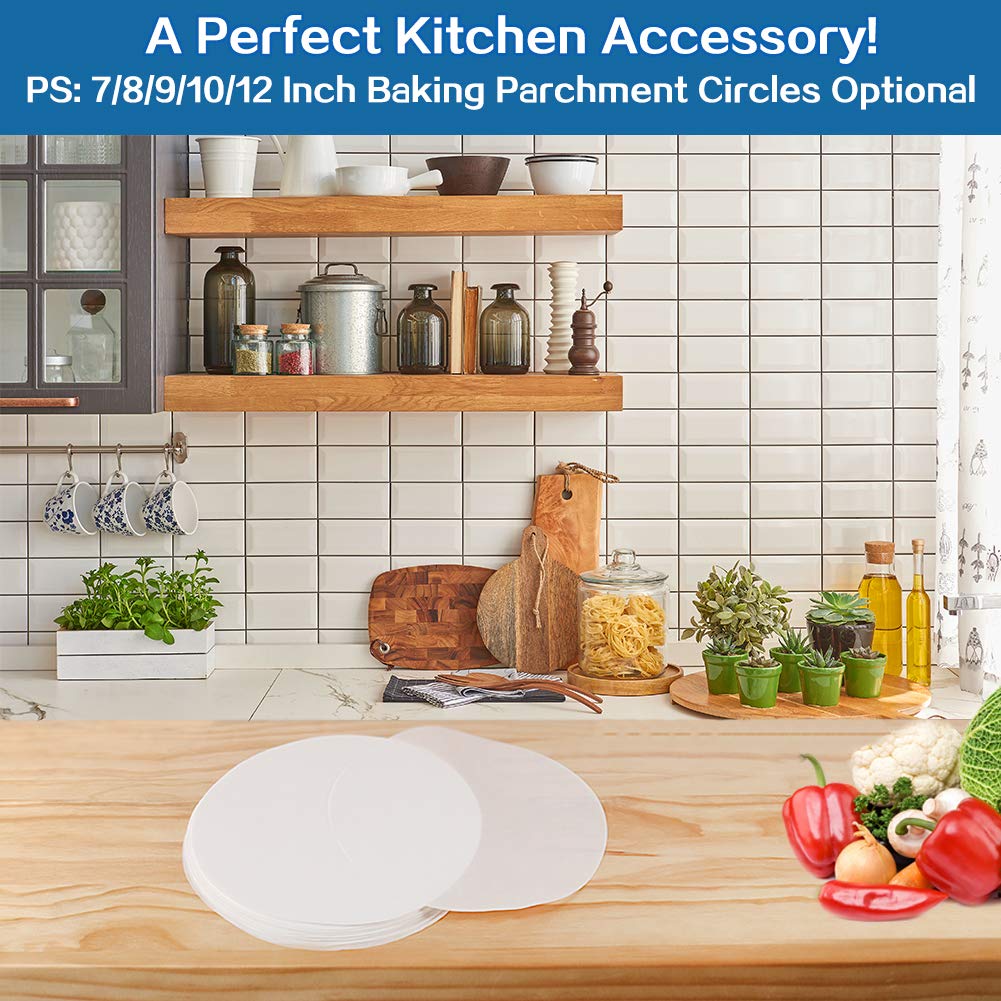 BOYAN 6 Inch Parchment Paper Rounds, Set of 220, Hamburger Patty Paper/Burger Press Paper, Non Stick Small Pre-cut Round Parchment Paper for Cake Pan, Springform Pan, Burger Patty Maker and More
