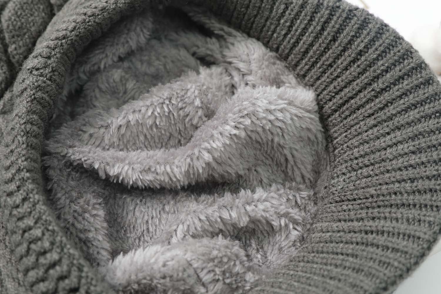 Women Winter Warm Knit Hat Wool Snow Ski Caps with Visor