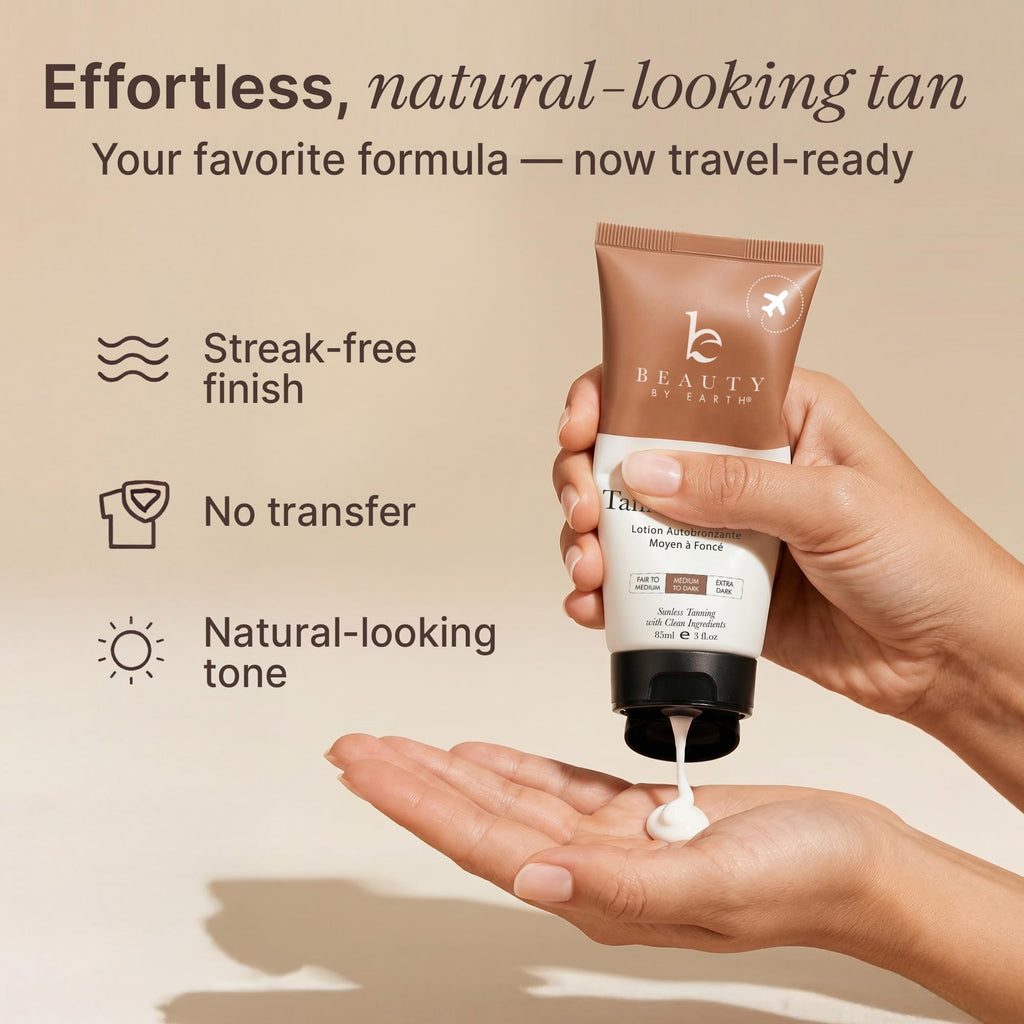 Tanning Lotion Self Tanner - USA Made with Natural & Organic Ingredients, Travel Size Self Tan Lotion, Non Toxic Gradual Tanning Moisturizer, Sunless Tanner for Fake Tan for Women & Men