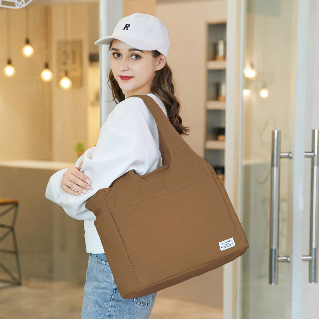 KYALOU Utility Large Tote Bag, Women Casual Shoulder Bags for Work School Gym Beach Travel Shopping Grocery | Utility