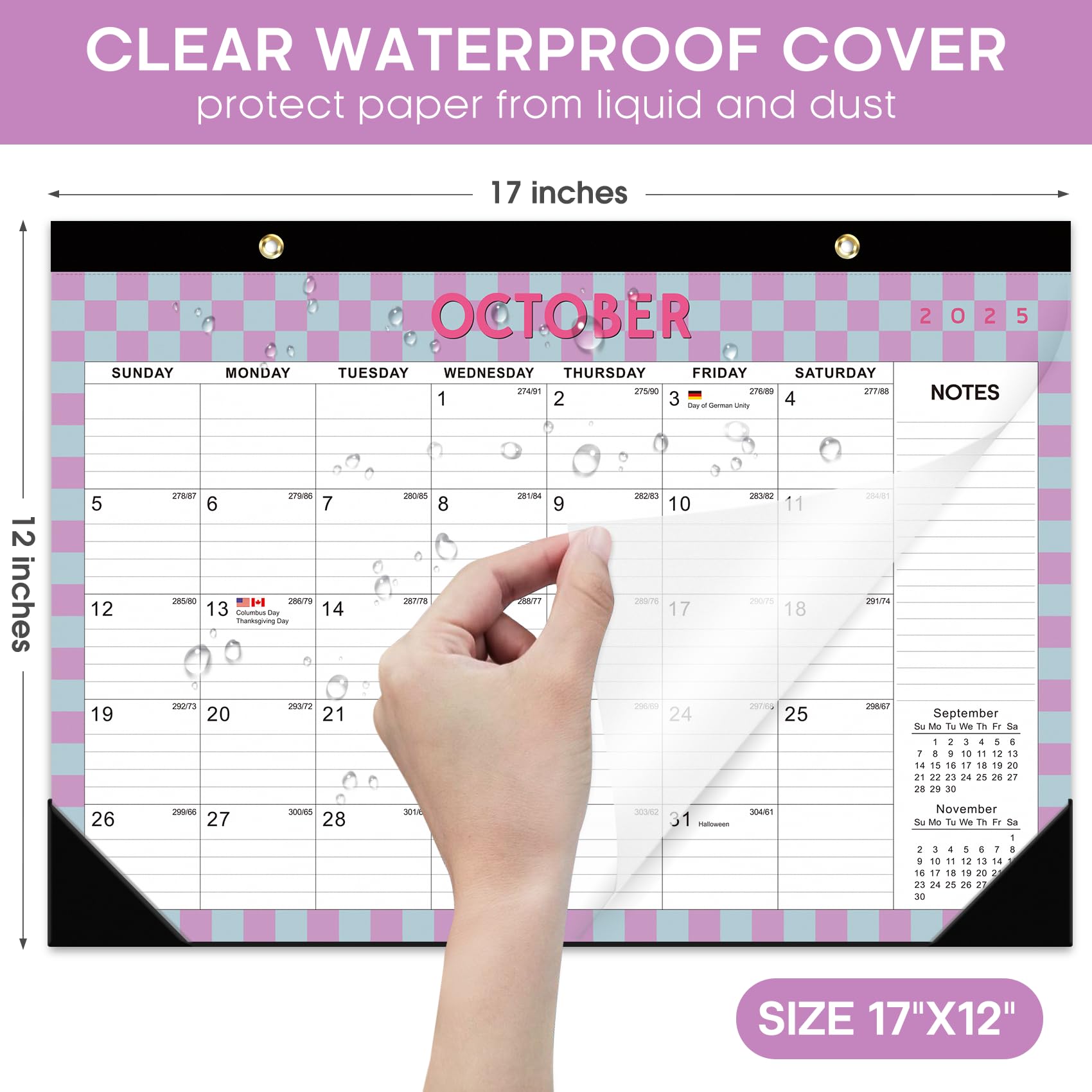 Desk Calendar 2026-2027, 21-Month Calendar Runs Until June 2027, Large 17" x 12" Monthly Desktop & Wall Calendar for Home & Office - Floral