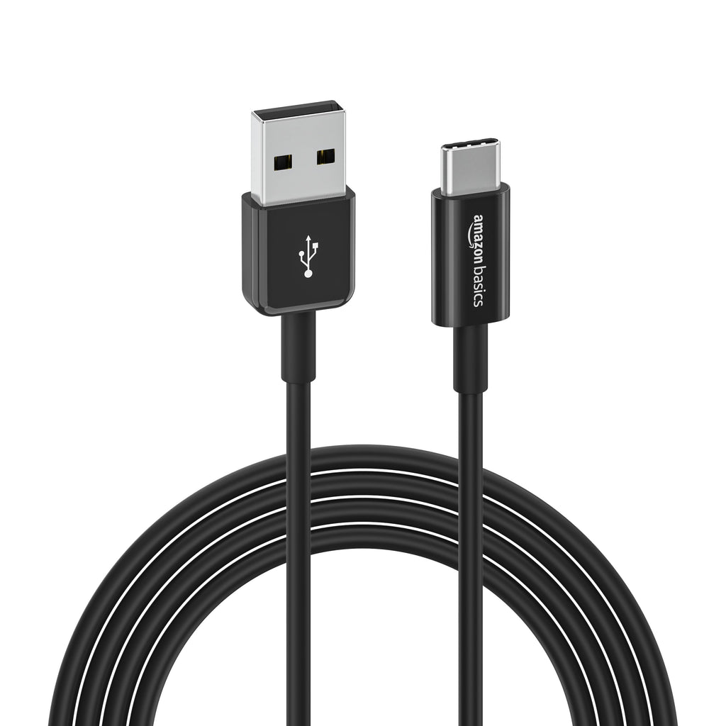 Amazon Basics USB-C to USB-A 2.0 Fast Charger Cable, 480Mbps Data Transfer Speed, USB-IF Certified, for Apple iPhone 16/15, iPad, Samsung Galaxy, Tablets, Car, 3ft, Black