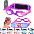 Vvinca Kids Swim Goggles with Fabric Strap No Tangle Pain-Free, Anti-Fog Swimming Pool Goggle No Leak for Toddlers Girls Boys