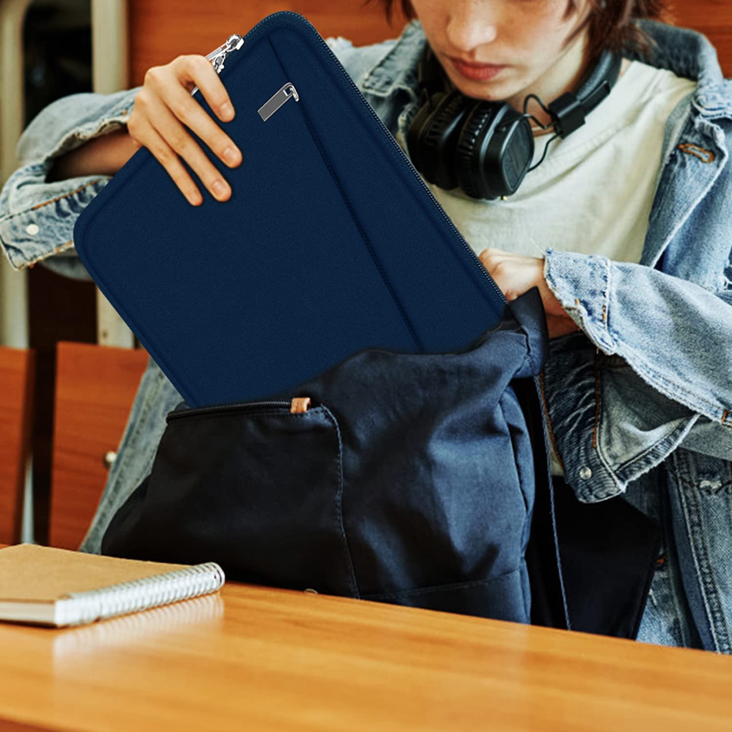 Laptop Sleeve Case 13.3 Inch, Durable 14 Inch Laptop Case Computer Carrying Bag Protective Cover Compatible with 13 14 inch MacBook Pro, MacBook Air, Dell, HP, Lenovo, Notebook, Computer, Black