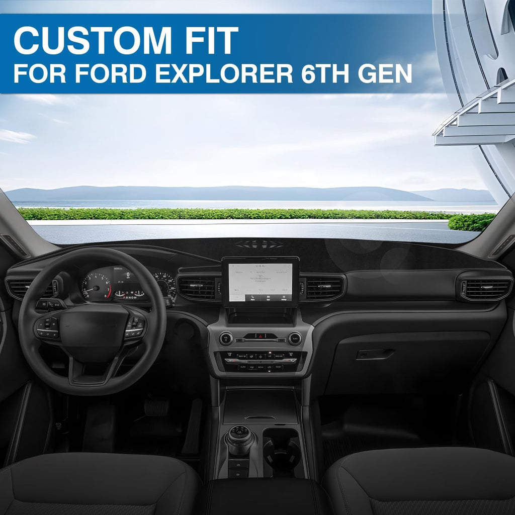 KUST Black Dash Cover for Ford Ranger 1995-2011/Ford Explorer 1995-2001/Mazda B2300 B2500 B3000 B4000 1995-2008/Mercury Mountaineer 1997-2001 Polyester Dashboard Cover Accessories for Ranger