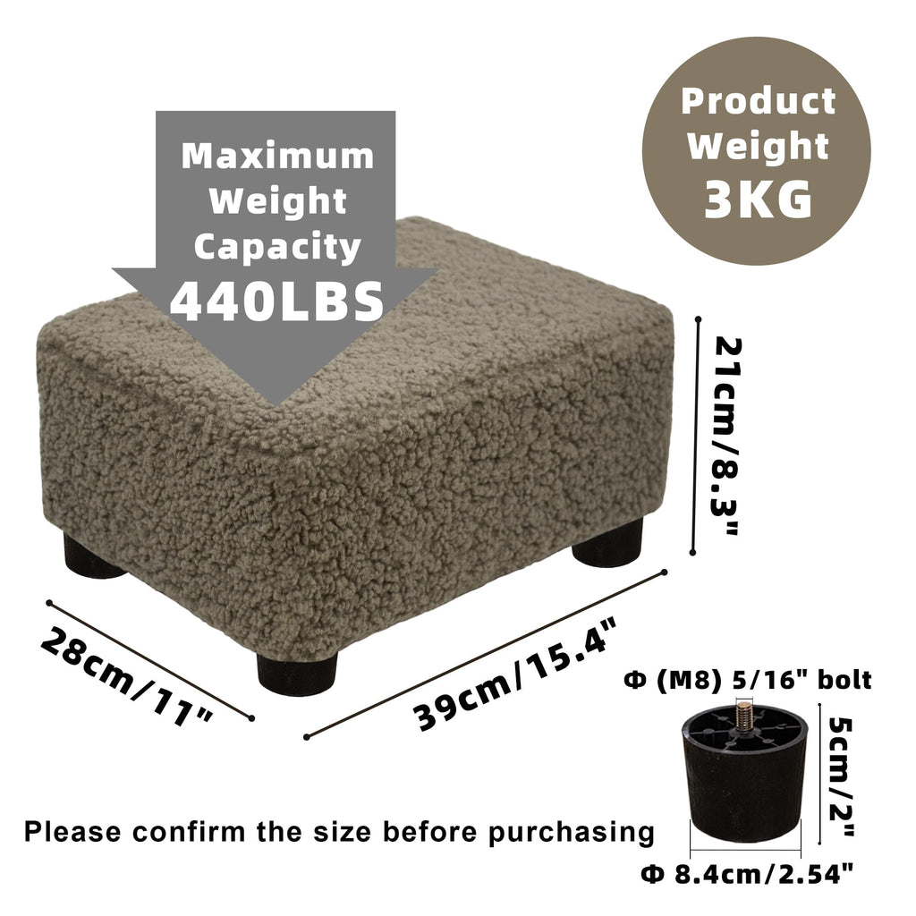 CAROLMADE Small Foot Stool Ottoman Footstool with Legs Under Desk Footrest for Living Room Bedroom and Office, Black