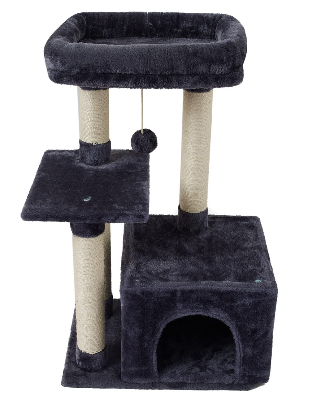 FISH&NAP Cute Cat Tree Kitten Cat Tower for Indoor Cat Condo Sisal Scratching Posts with Jump Platform Cat Furniture Activity Center Play House Beige