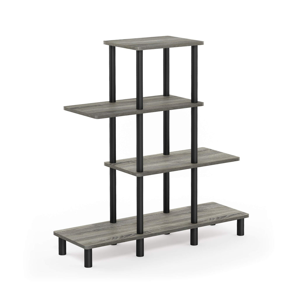 Furinno Turn-N-Tube 4-Tier Design Display Rack, Espresso/Black