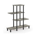 Furinno Turn-N-Tube 4-Tier Design Display Rack, Espresso/Black