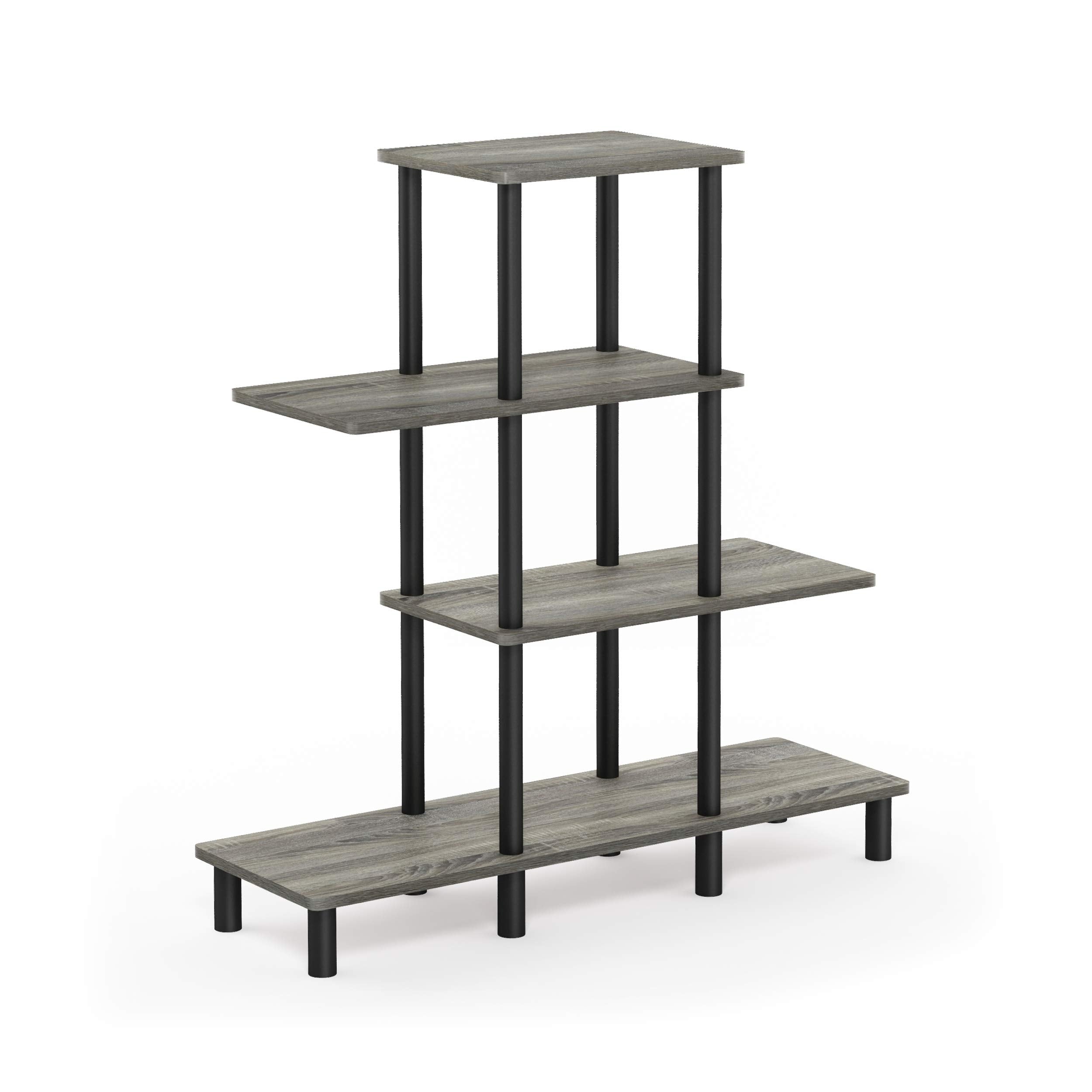 Furinno Turn-N-Tube 4-Tier Design Display Rack, Espresso/Black