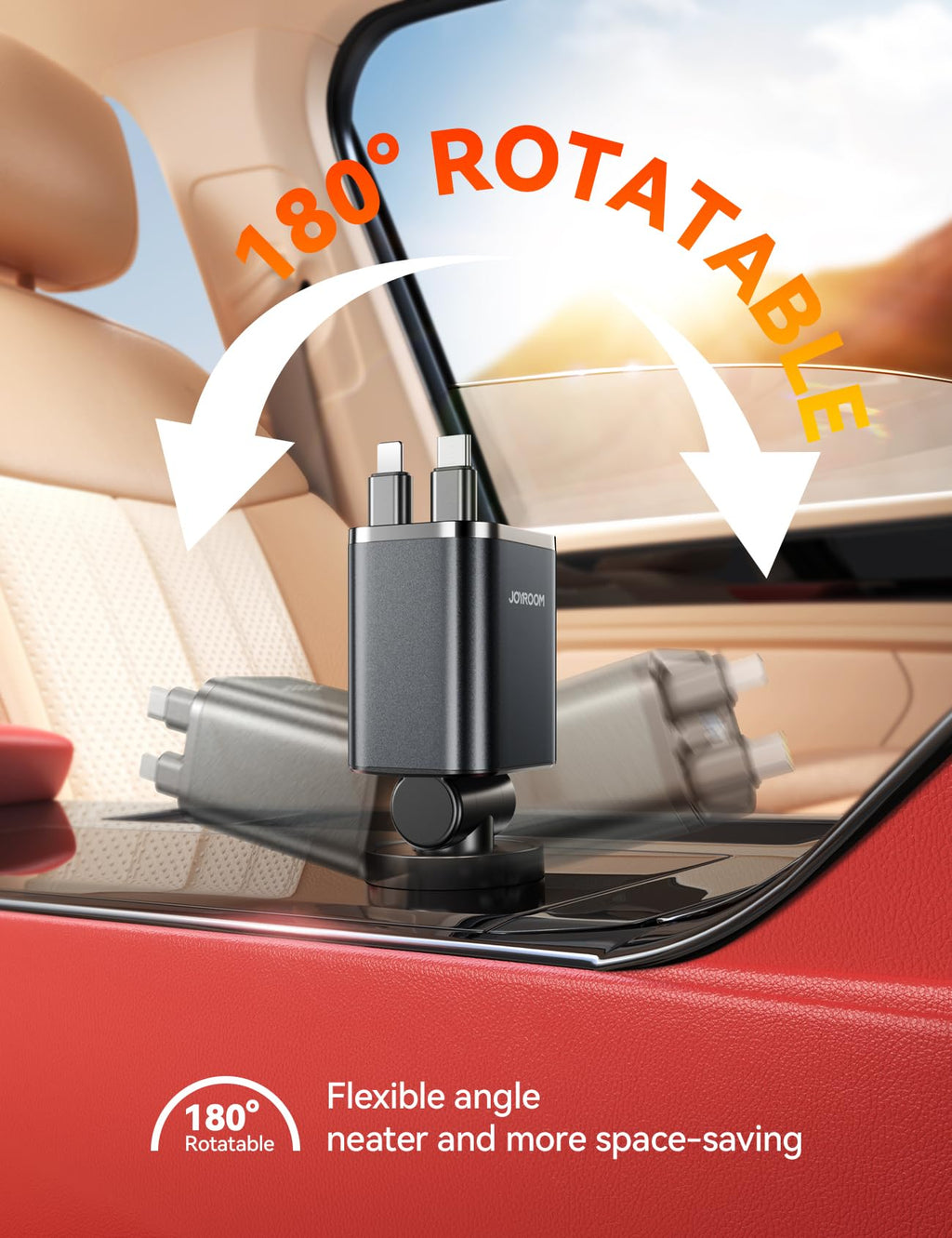 [2026 Ultra-Compact] 84W Retractable Car Charger, [PD 45W] Car Charger USB C for iPhone 16 17 Pro Fast Charging, Car Accessories Travel Essentials Gifts for Women Men for iPhone 17 Air 16 15 14 13 12