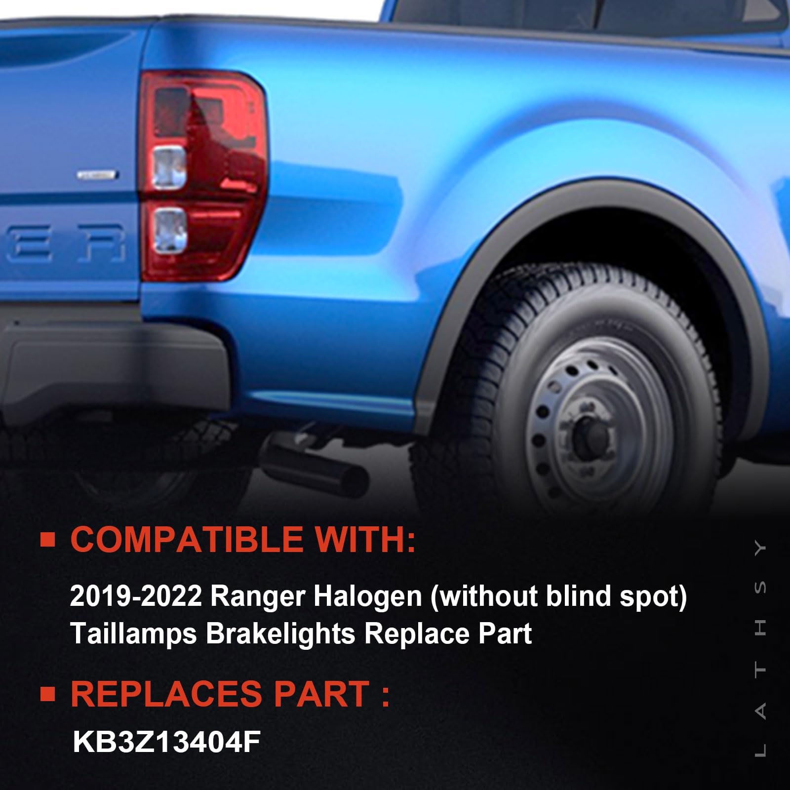LED Tail Light w/Blind Spot Compatible With 2019-2023 Ranger Left Driver Side Taillight Replace Part Number KB3Z13405G (Module NOT Included)