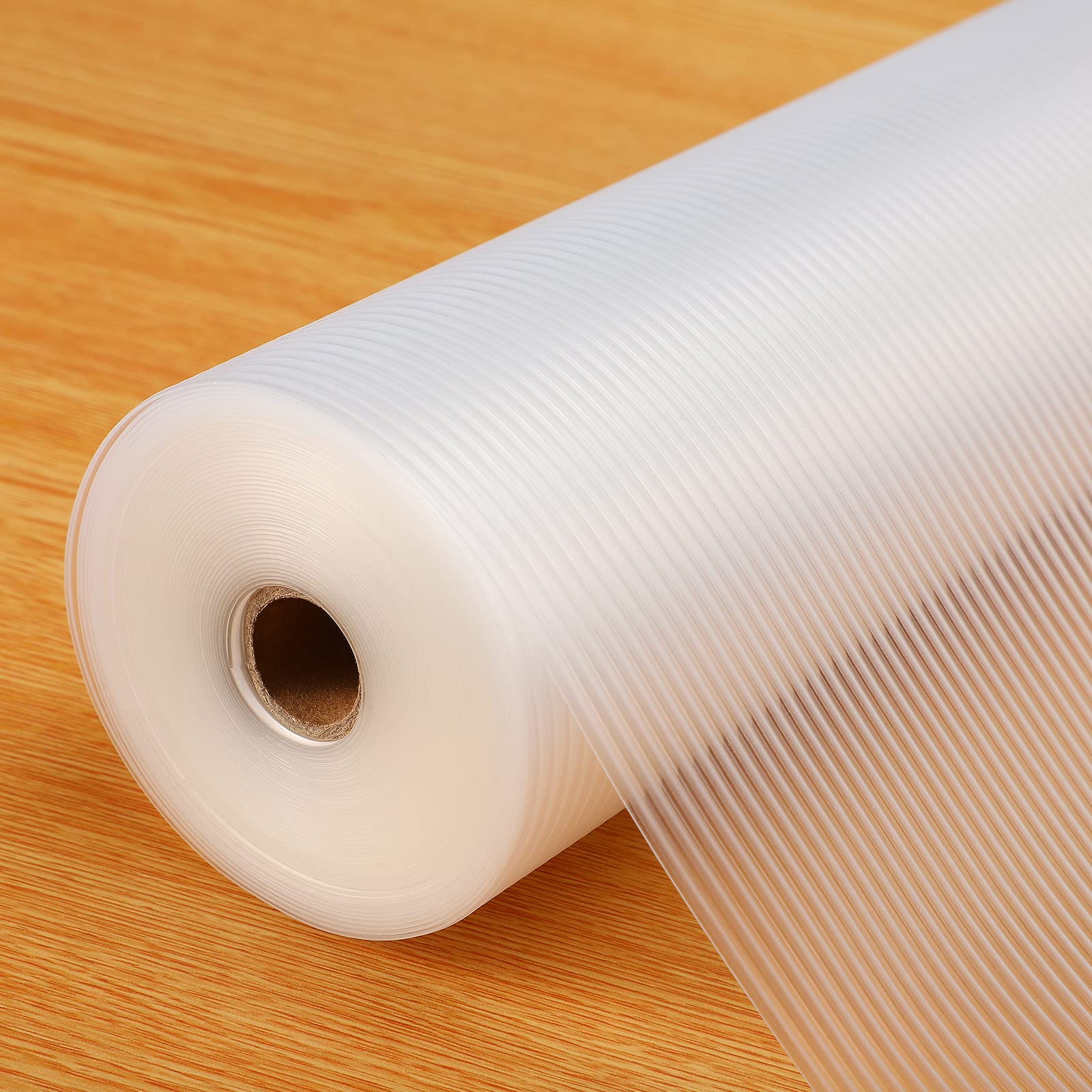 Anoak Shelf Liner Cabinet Liner, Non Adhesive Drawer Liner, Washable 12 Inch x 10 FT(120 Inch) Waterproof Durable Non-Slip Shelf Liner for Kitchen, Drawer, Refrigerator Stripe Clear