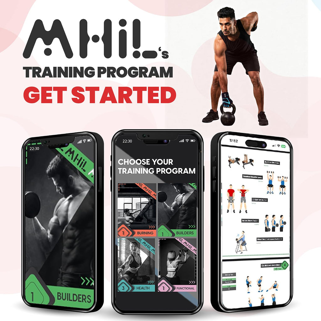 MhIL Workout Gloves for Men – Comfortable Gym Gloves for Men with Enhanced Grip for Safety and Hand Protection – Weight Lifting Protection with Wrist Wraps Support for Performance Boost and Style