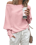Zenlonr Women's Fall Sweaters 2026 Casual Long Batwing Sleeve Loose Off Shoulder Knit Pullovers Jumper Tops