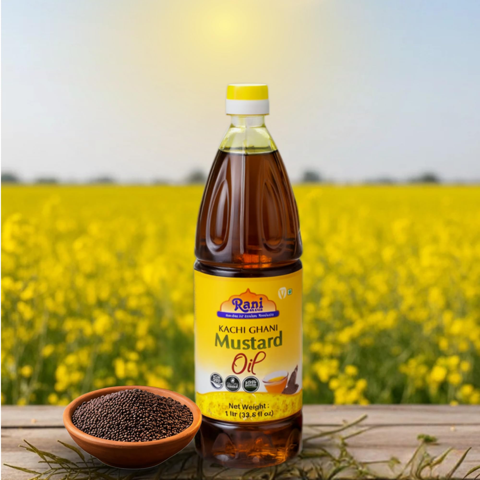 Rani Premium Oils Combo Set of 3 - Peanut Oil, Mustard Oil, Sesame Oil 16.9 Ounce (500ml) ~ Cold Pressed | 100% Natural | Kosher | NON-GMO | Vegan | Gluten Free