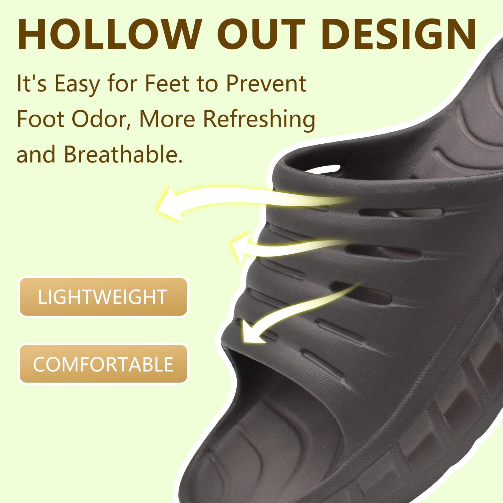 GPOS Mens Sport Recovery Sandals Plantar Fasciitis Thick Cushion Slides Sandals Lightweight Comfort Orthotic Slippers