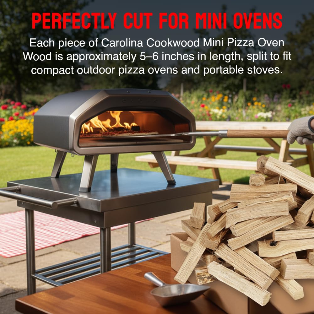 Mini Pizza Oven Wood, 6 Inch Firewood Logs, White Oak Hardwood Splits for Portable Wood-Fired Pizza Ovens, USA Made, Sustainably Milled, Approximately 12-14 lbs