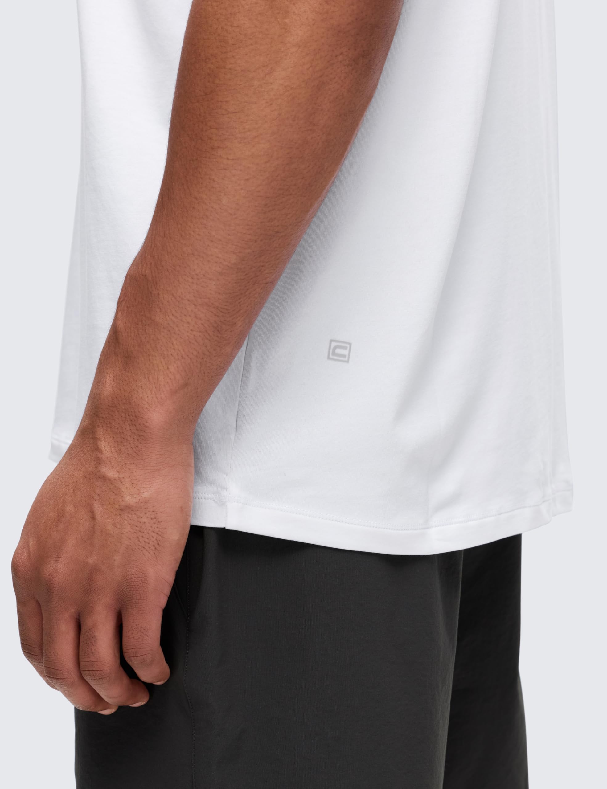 CRZ YOGA Pima Cotton Shirts for Men - Short Sleeve Casual Crewneck T-Shirts Breathable Workout Daily Tee Tops