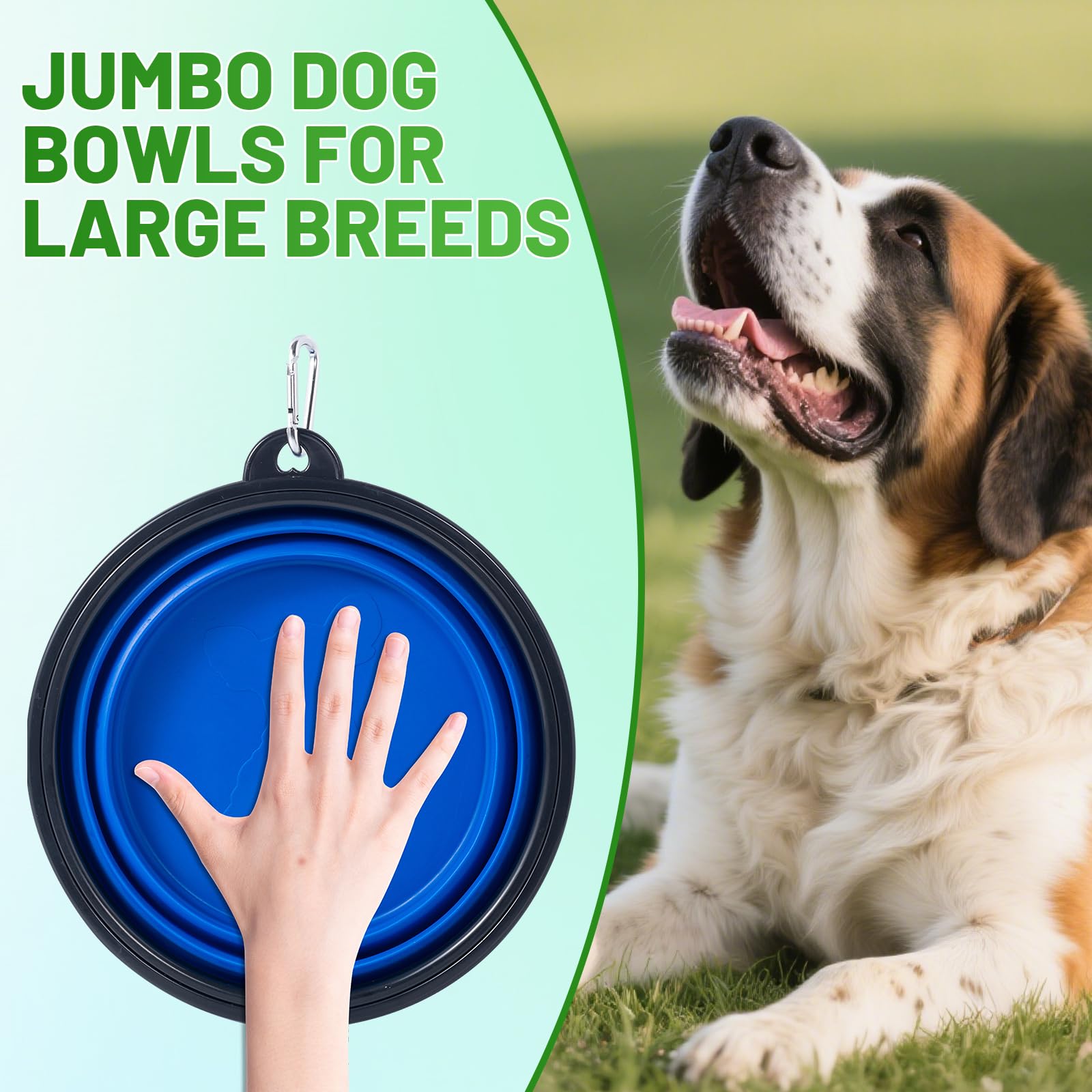 Dog Bowl Pet Collapsible Bowls, 2 Pack Collapsible Dog Water Bowls for Cats Dogs, Portable Pet Feeding Watering Dish for Walking Parking Traveling with 2 Carabiners (Small, Black & Pink)