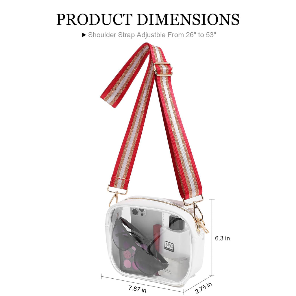TOBVZOO Clear Bag Stadium Approved, Crossbody Transparent Bag for Concerts Sports Events, Purses for Men & Women
