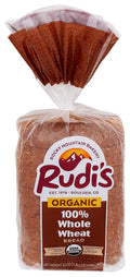 Rudis Bakery, Bread 100 Pct Whole Wheat Organic, 22 Ounce