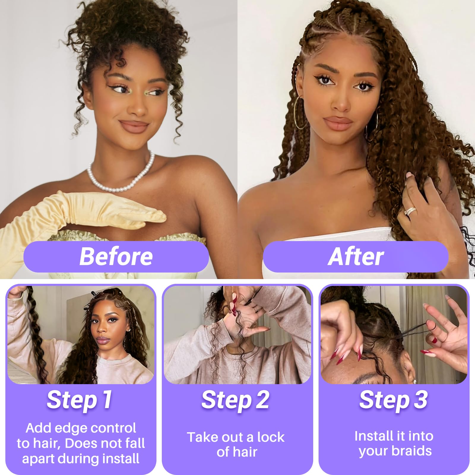 Human Braiding Hair for Boho Braids 110g Deep Wave Boho Bulk Human Hair for Braiding Knotless 12A Wet and Wavy Bohemian 3 No Weft Bundles/Pack Curly Braids Honey Blonde 16 Inch