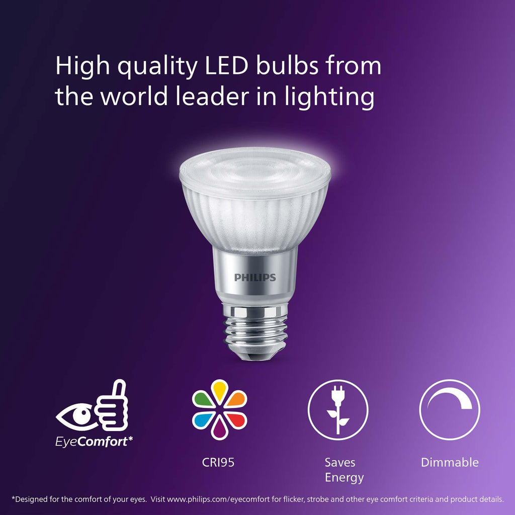 PHILIPS LED 50W PAR16 9-Pack Ultra Definition Bright White (3000K) 400 Lumen (5W = 50W) Dimmable Flicker-Free Light Bulbs