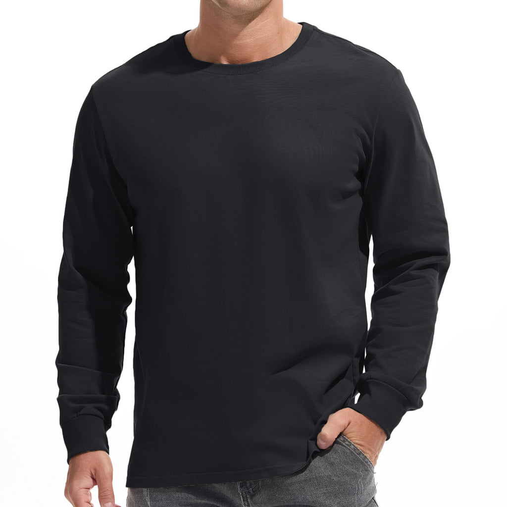 VEIISAR Men's Heavy Weight Crew Neck T-Shirt Mens Premium Cotton Tee - Pre Shrunk S-3XL