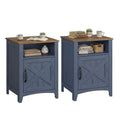 VASAGLE LIRY Collection - Farmhouse Nightstand with Barn Door, Bedside Table with Storage, Side End Table, Night Stand, Open Compartment, for Bedroom, Misty Gray ULET609G68