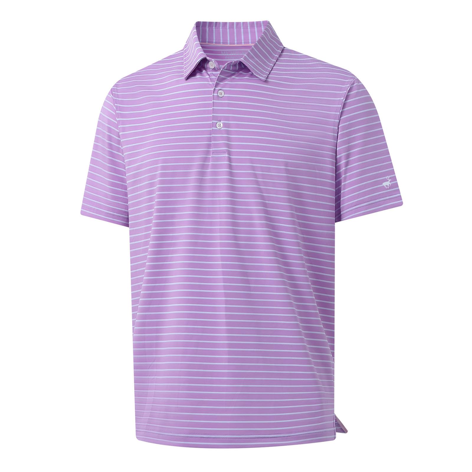 Rouen Mens Polo Shirts Short Sleeve Dry Fit Performance Moisture Wicking Causal Striped Polo Collared Golf Shirts for Men