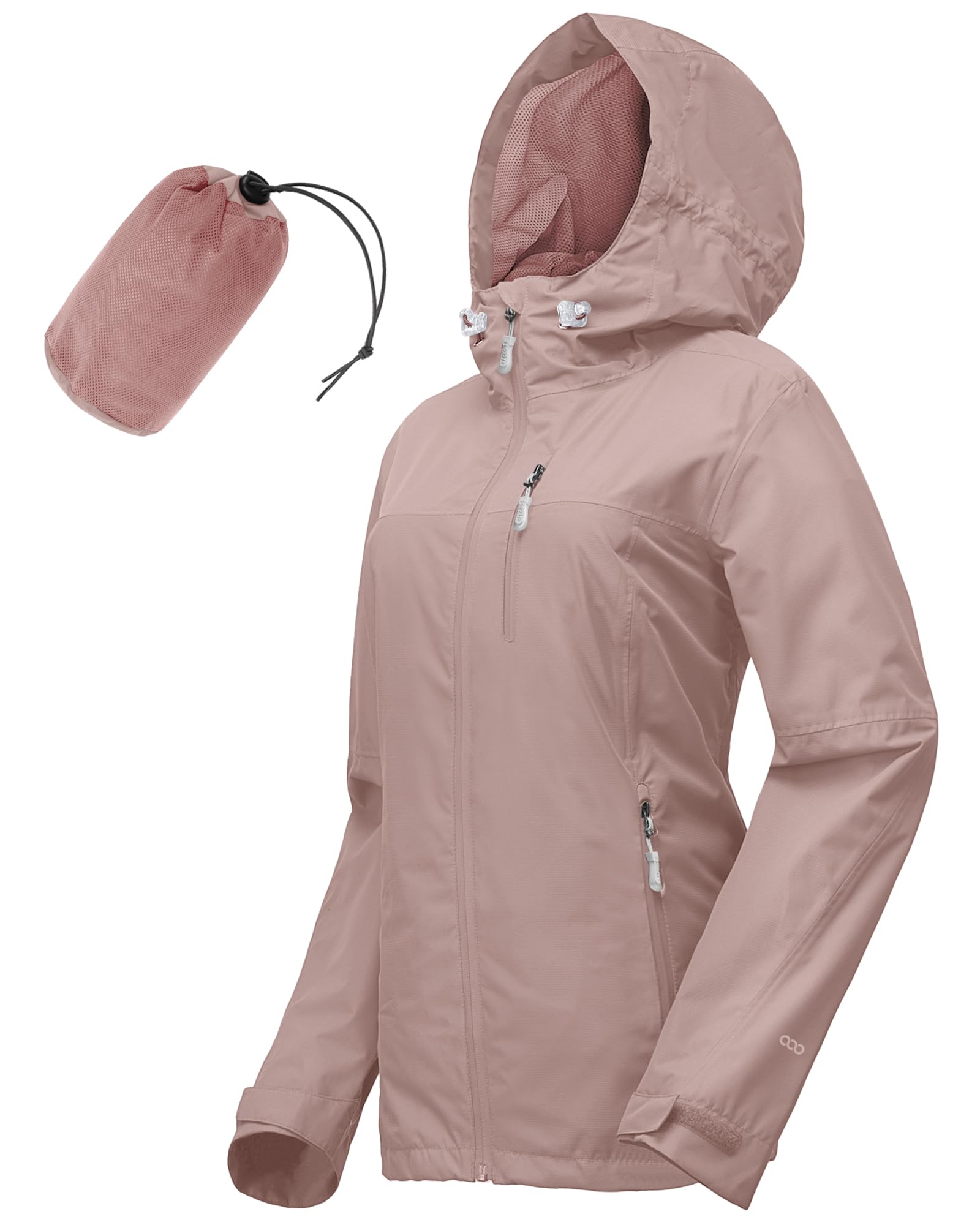 33,000ft Packable Rain Jacket Women Lightweight Waterproof Raincoat with Hood Cycling Bike Jacket Windbreaker