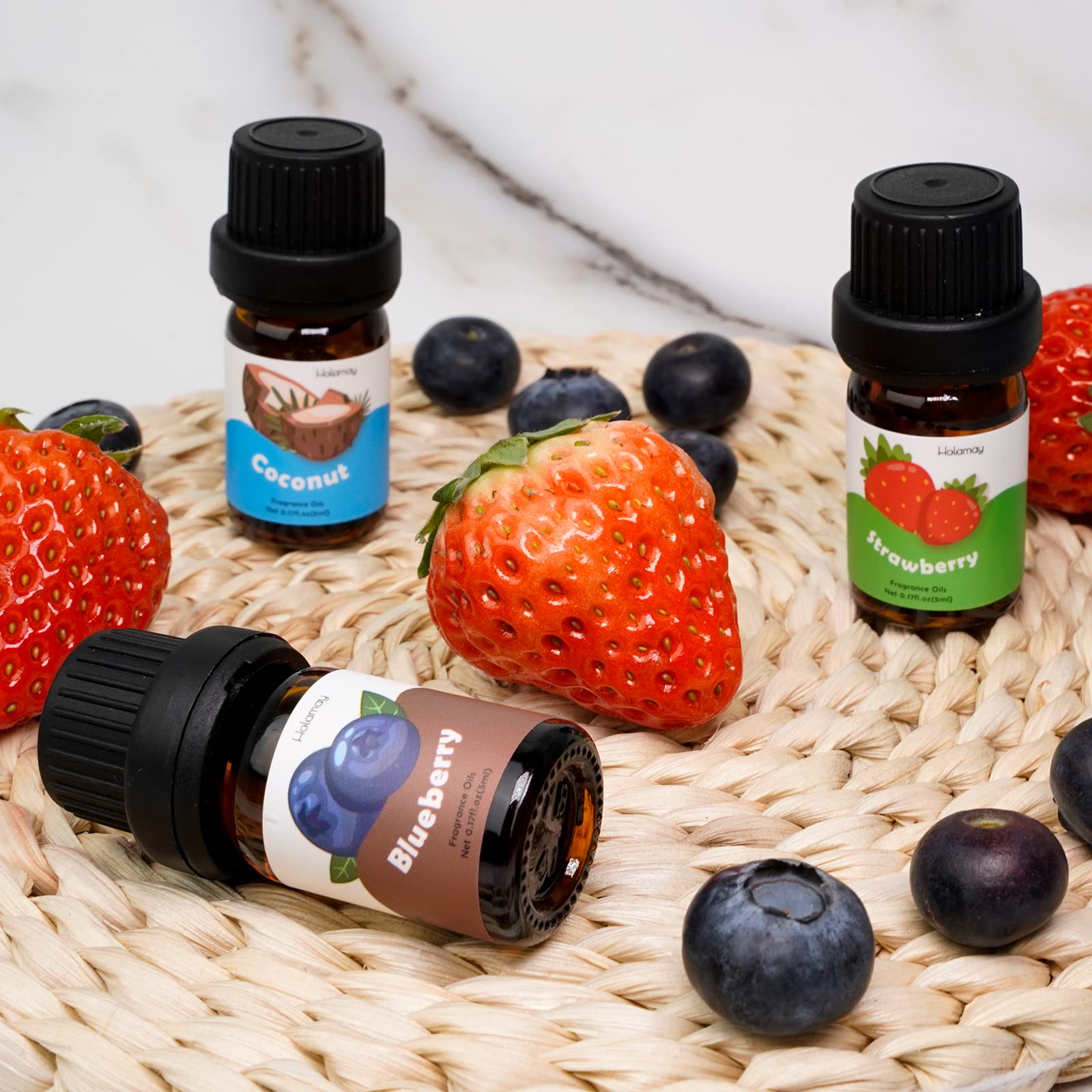 Bakery Fragrance Oils, Holamay Scented Essential Oils for Soap & Candle Making, Aromatherapy Diffuser Oil Scents (10 Packs of 5ml) - Creamy Vanilla, Gingerbread, Chocolate, Pumpkin Pie and More