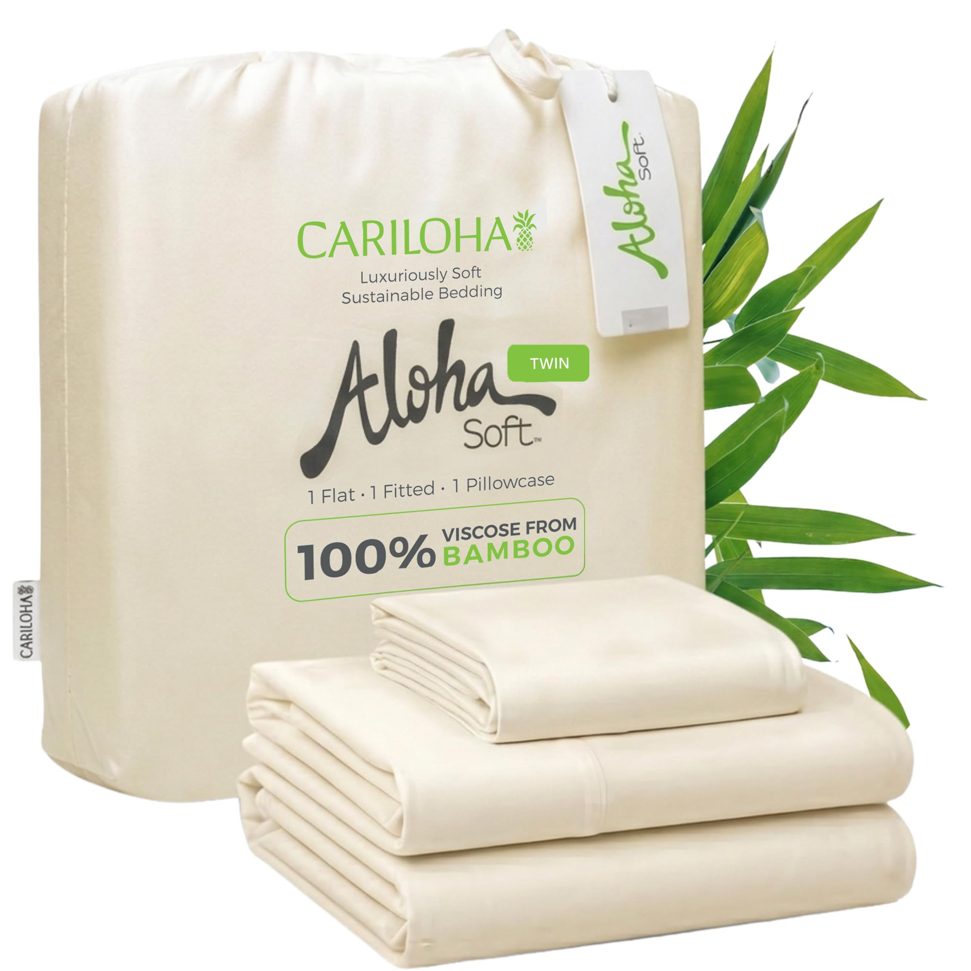 Cariloha Aloha Soft 100% Organic Bamboo Viscose Sheets – 4-Piece Queen Sheet Set – 16 in Deep Pockets – Buttery Soft, Hypoallergenic, Cooling Sheets – Oeko-TEX Standard 100 – Cape Blue