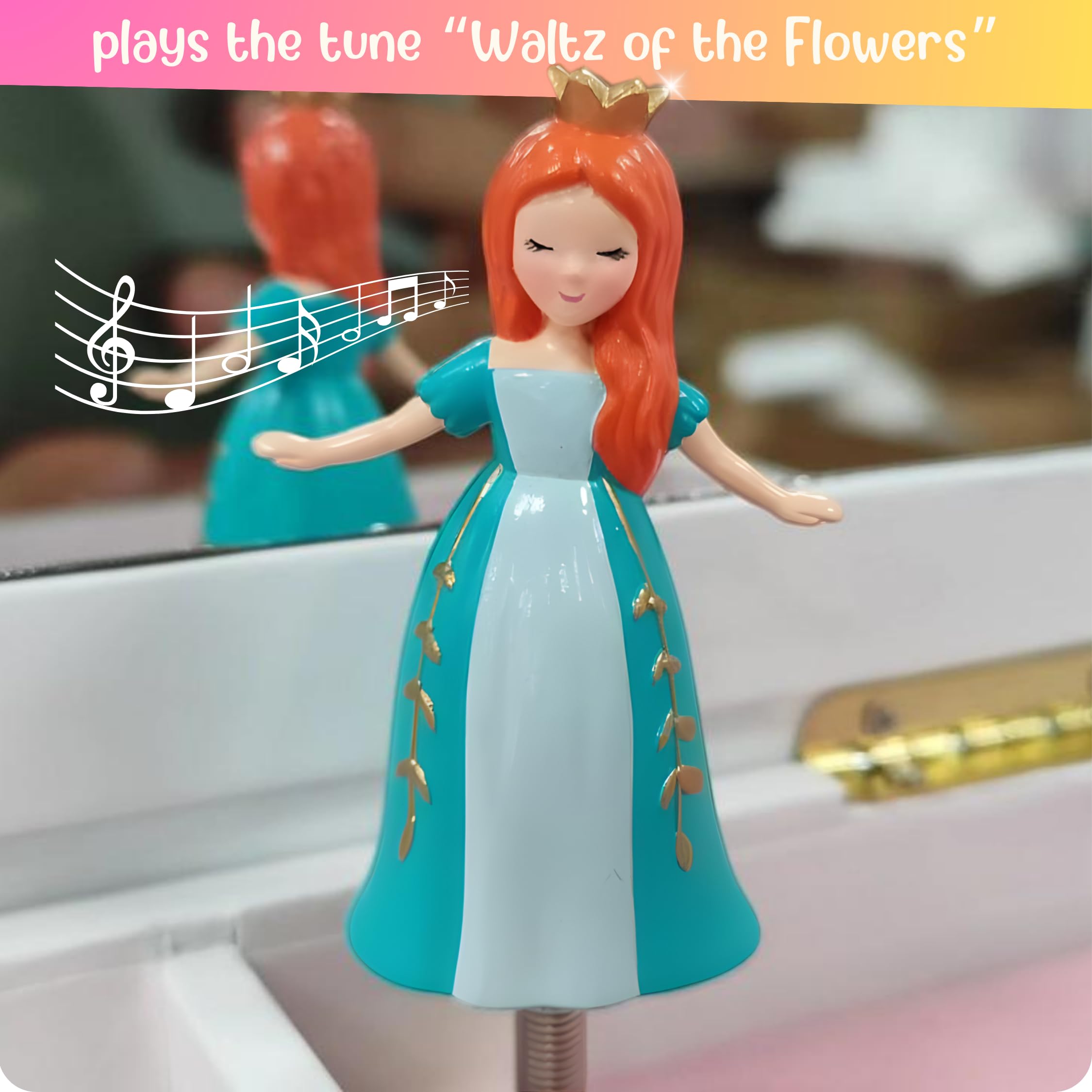Giggle & Honey® Unicorn Musical Jewelry Box for Girls Unicorn Toys for Girls Age 4-6 Kids Jewelry Box with Drawers