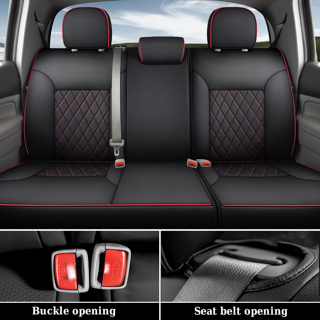 Coverado Tacoma Seat Covers, Car Seat Covers Front Seats, Leather Seat Covers for Cars Car Seat Protector Cushion Tacoma Accessories Custom Fit 2005-2023 Toyota Tacoma Double/Crew Cab(Black)