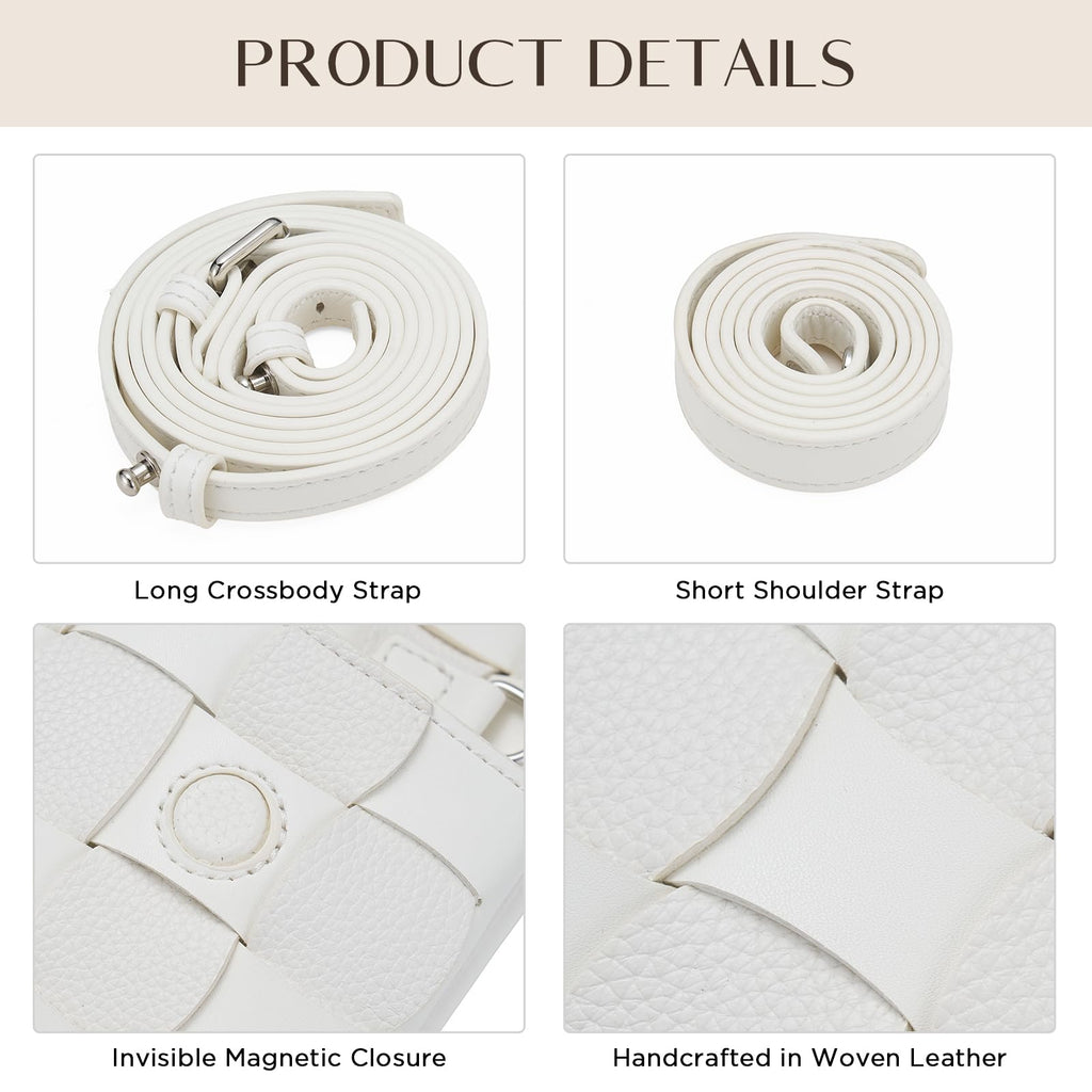 CHUNLI Woven Evening Clutch Purses for Women, PU Crossbody Shoulder Purse Handbag for Evening, Formal Events, Wedding, Party